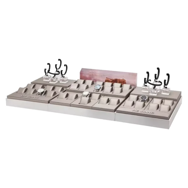 Acrylic fabrics and metal watch counter display