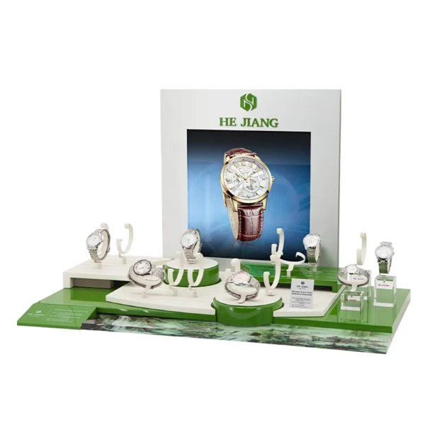 Modern Watch Window Display with Visual Ad Style 2