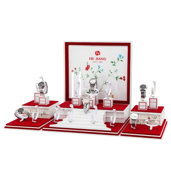 Elegant Wooden Style Watch Window Display Style 5