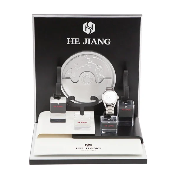 Luxury Small Watch Display with Metal Deco Style 2