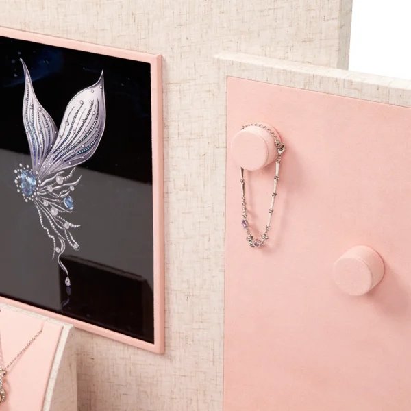 Elegant Jewelry Display in Pink with Visual AD Style 1