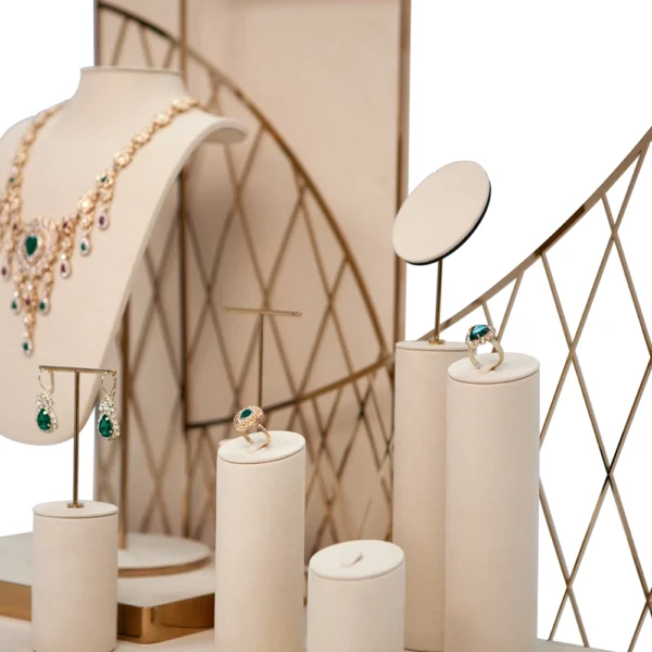 Luxury Jewelry Display with Metal Deco Style 8